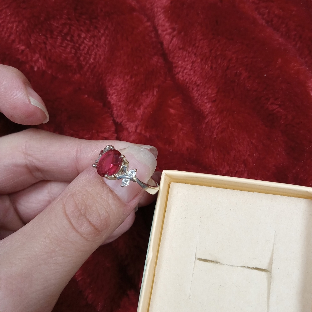 Sterling Silver Pink & White CZ Floral Ring Size 7 - Picture 14 of 14